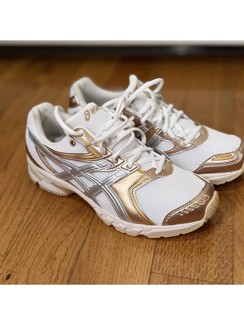 Size US 6.5 Women’s ASICS Gel-DS 14 Shoes Sneakers Cream Rose Gold 1203B102